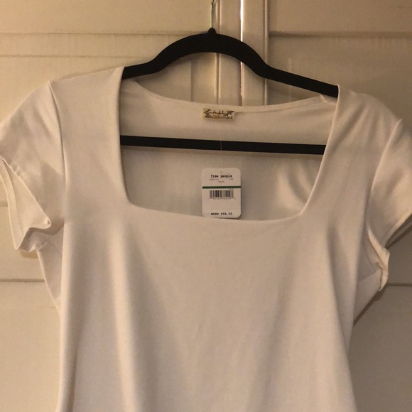 Free people square neck white thong bodysuit NWT - Picture 2 of 6